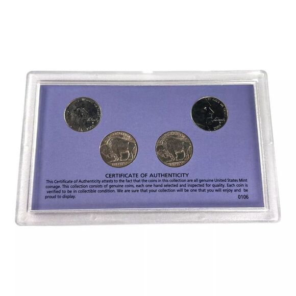 The Buffalo Nickel Collection 4 pc Buffalo and Bison P&D Mint Set - Picture 3 of 3